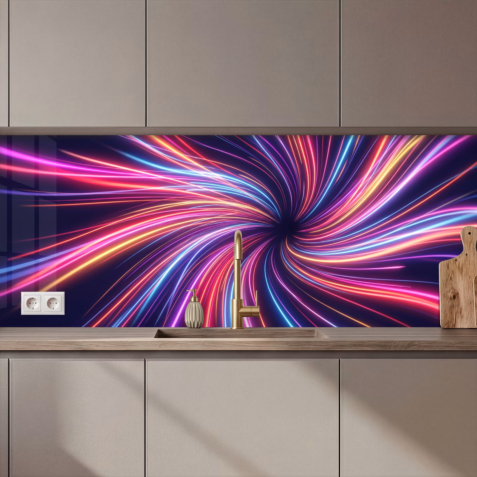 Kitchen splashback - Abstract - Swirl - Futuristic - Neon — 1