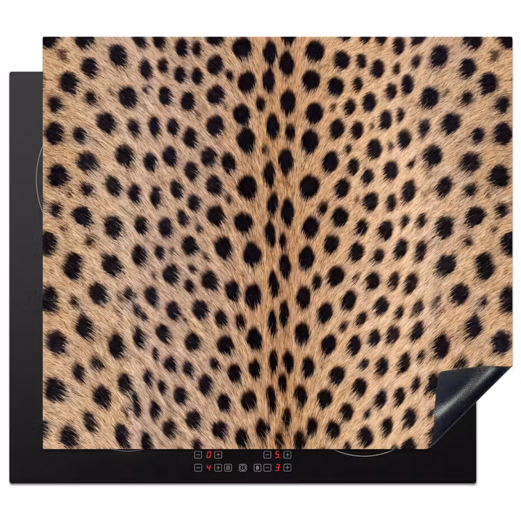Induction hob cover - Coat - Cheetah - Black - White — 1