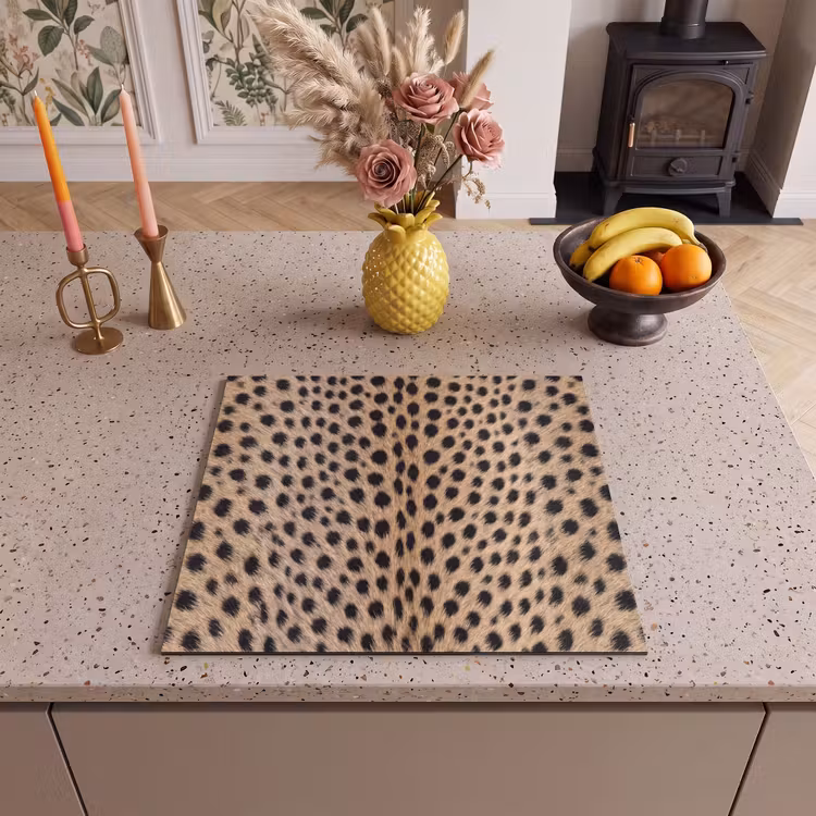 Induction hob cover - Coat - Cheetah - Black - White — 3