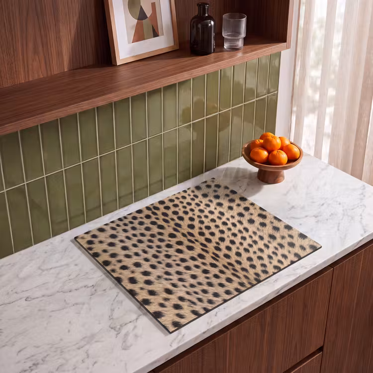 Induction hob cover - Coat - Cheetah - Black - White — 4