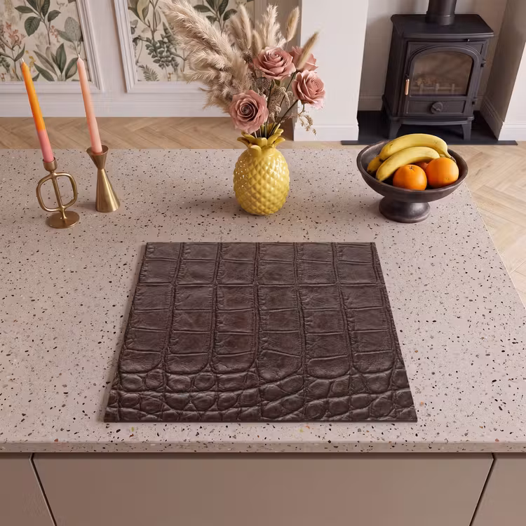 Induction hob cover - Crocodile - Leather - Brown — 3