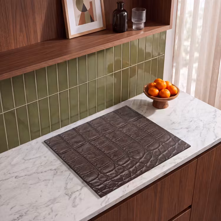 Induction hob cover - Crocodile - Leather - Brown — 4