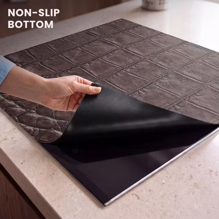 Induction hob cover - Crocodile - Leather - Brown — 5