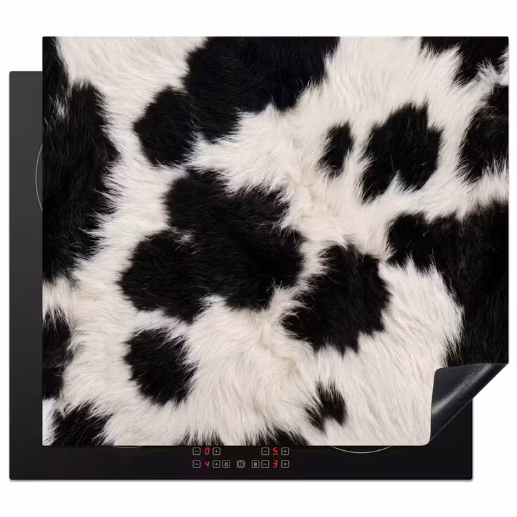 Induction hob cover - Fur - Texture - Black - White — 1