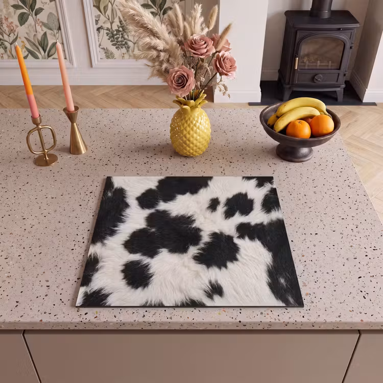 Induction hob cover - Fur - Texture - Black - White — 3