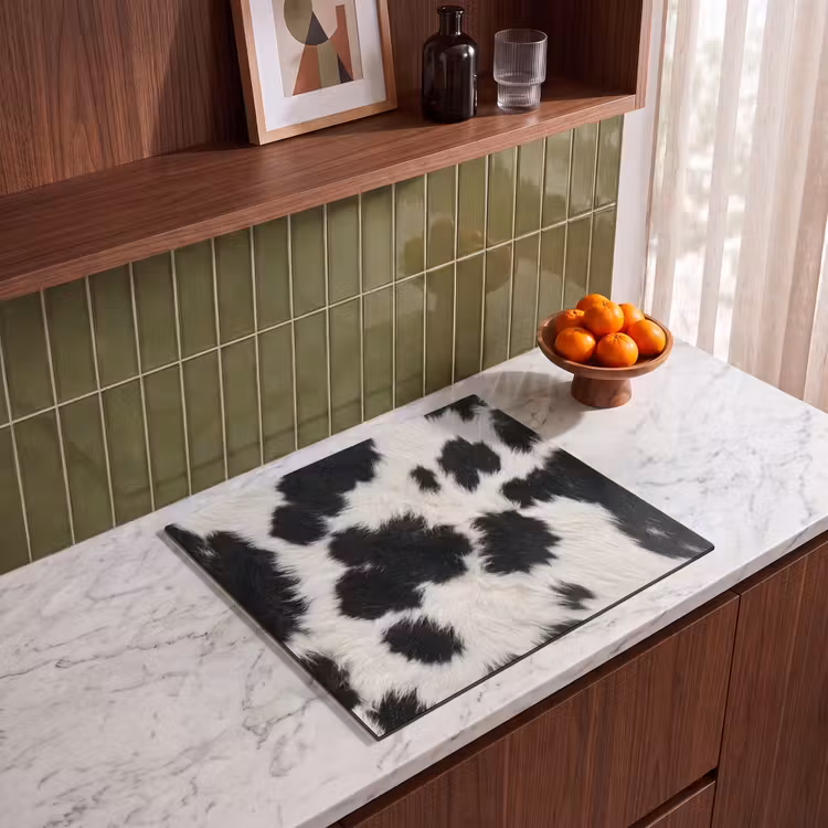 Induction hob cover - Fur - Texture - Black - White — 4