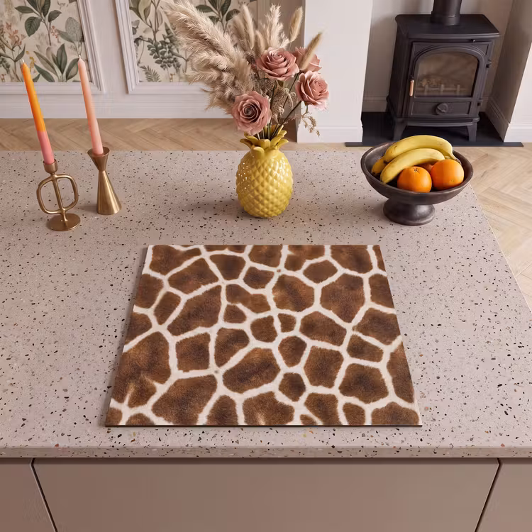 Induction hob cover - Giraffe - Fleece - Classic - Brown — 3