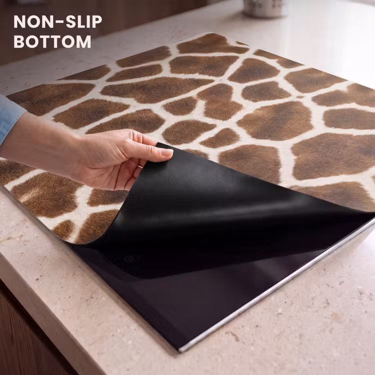 Induction hob cover - Giraffe - Fleece - Classic - Brown — 5