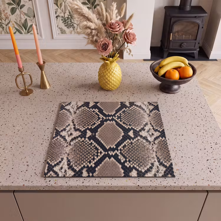 Induction hob cover - Snake Print - Python - Brown — 3