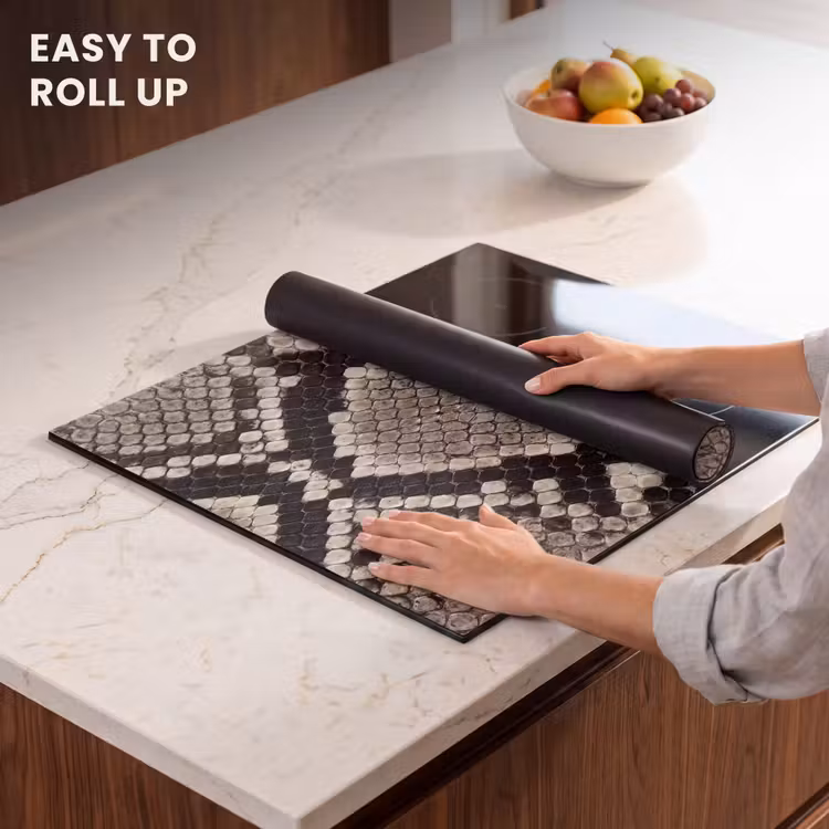 Induction hob cover - Snakeskin - Patterned - Beige — 6