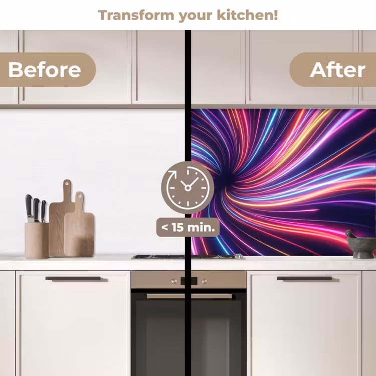 Kitchen splashback - Abstract - Swirl - Futuristic - Neon — 3