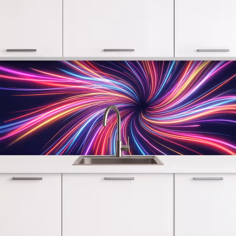 Kitchen splashback - Abstract - Swirl - Futuristic - Neon — 4