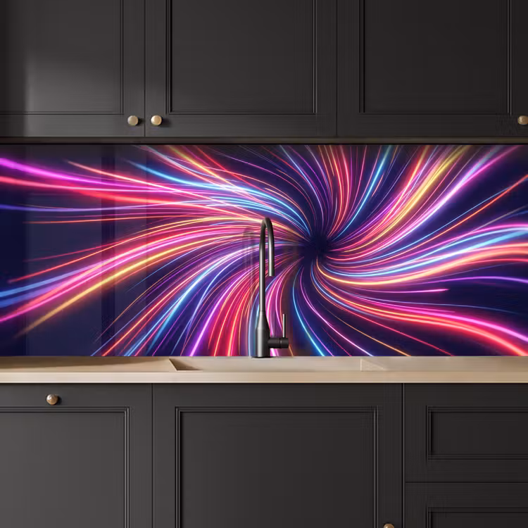 Kitchen splashback - Abstract - Swirl - Futuristic - Neon — 6