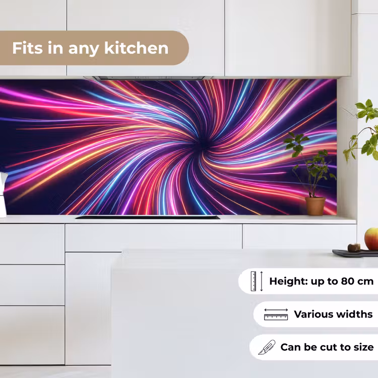 Kitchen splashback - Abstract - Swirl - Futuristic - Neon — 7