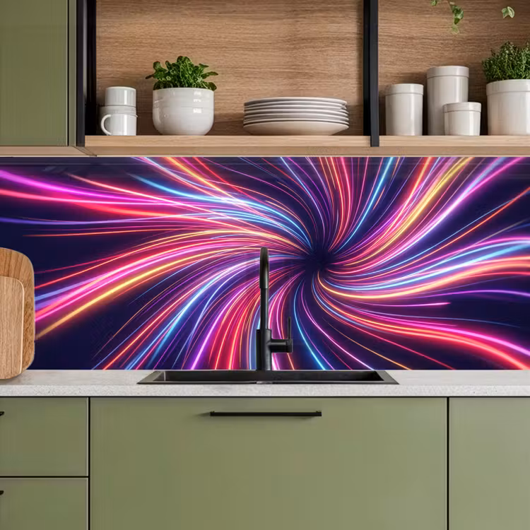 Kitchen splashback - Abstract - Swirl - Futuristic - Neon — 8