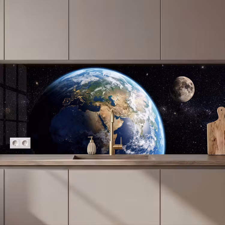 Kitchen splashback - Earth - Space - Blue - Green — 1