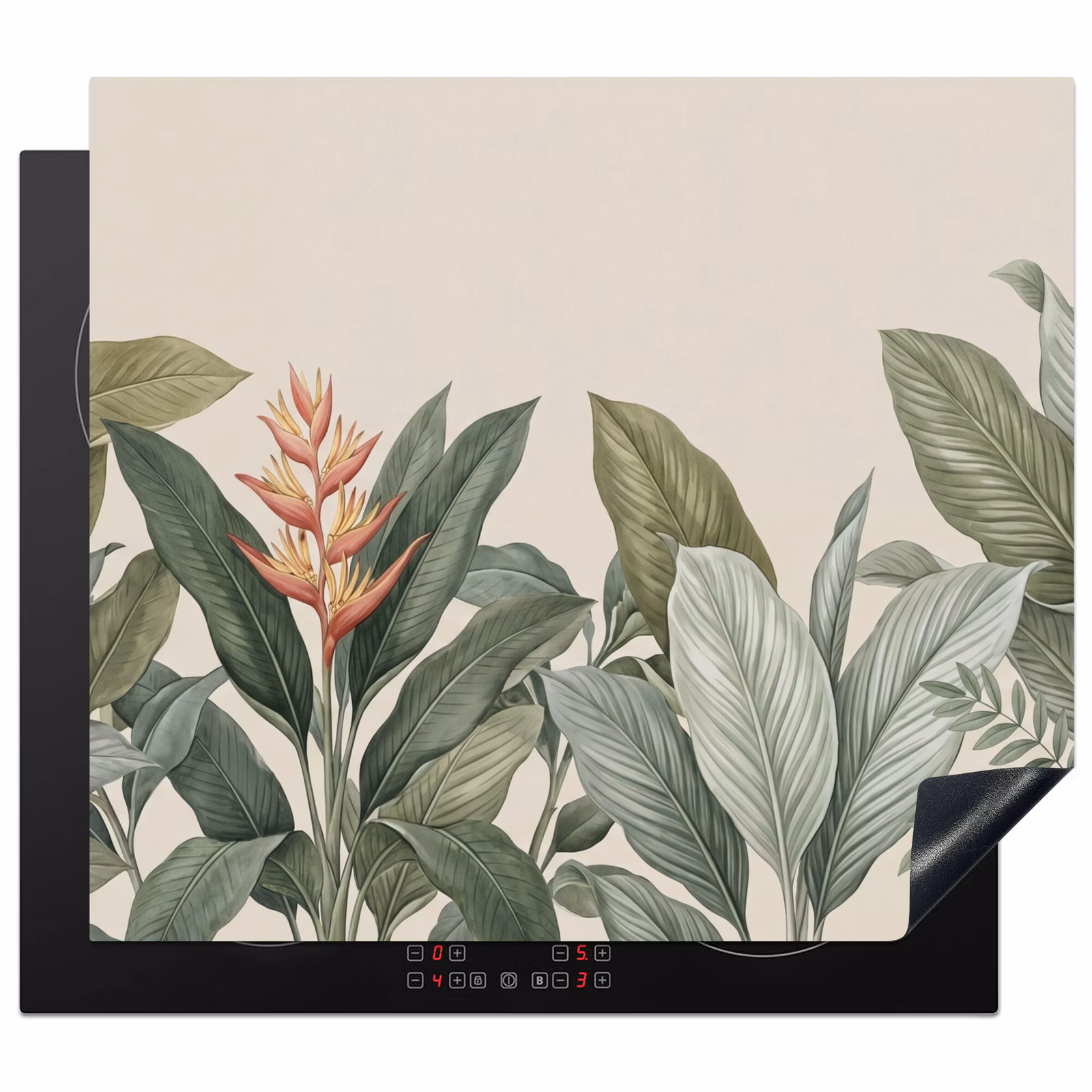 Induction hob cover - Tropical - Plants - Modern - Green — 1