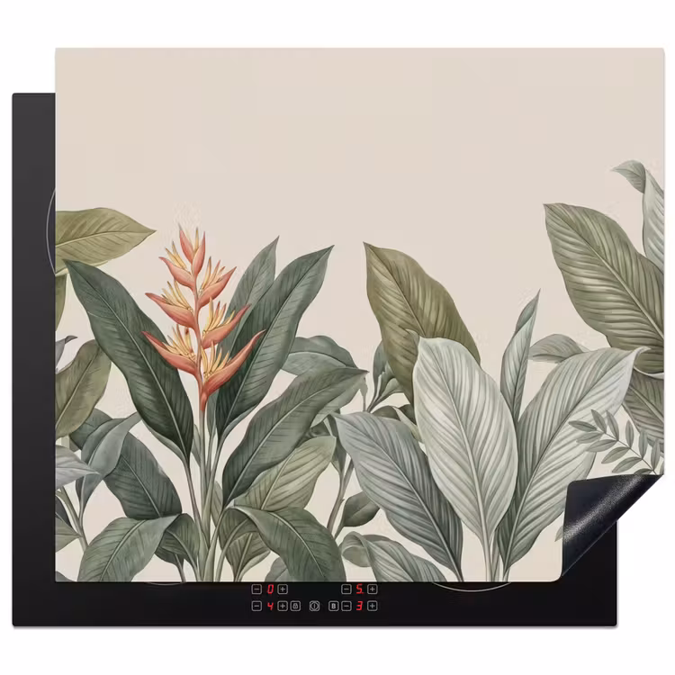 Induction hob cover - Tropical - Plants - Modern - Green — 1