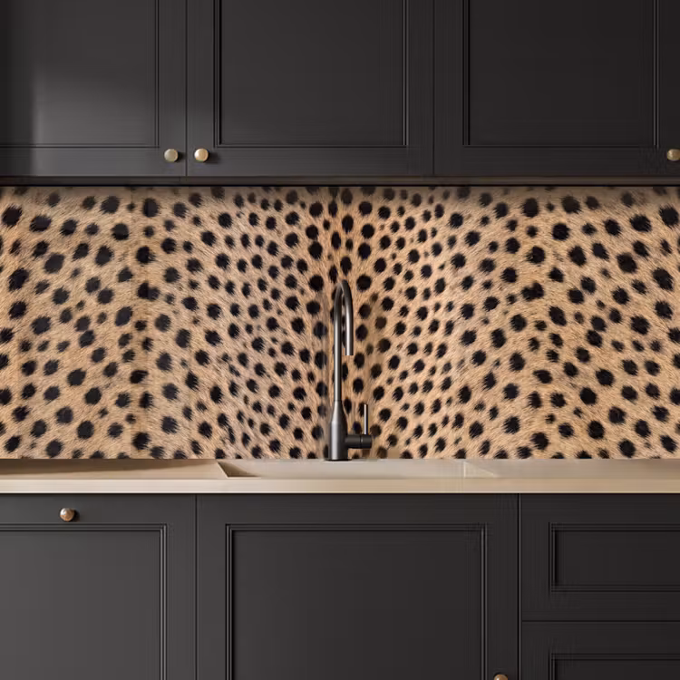 Kitchen splashback - Coat - Cheetah - Black - White — 6
