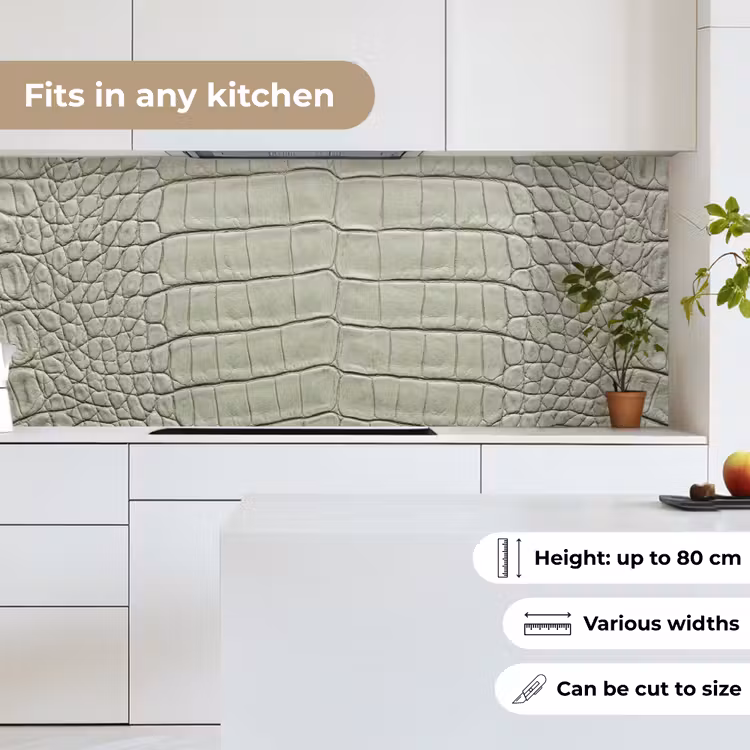 Kitchen splashback - Crocodile leather - Scales - Green — 7