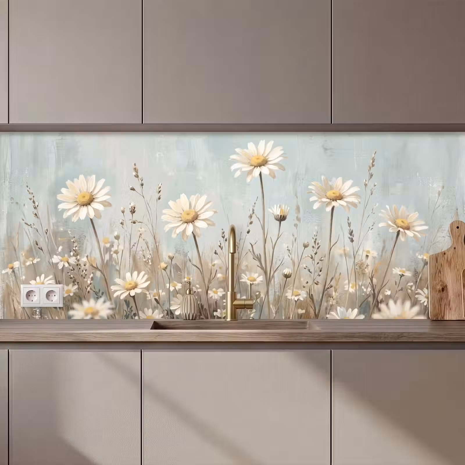 Kitchen splashback - Daisy - Illustration - White — 1