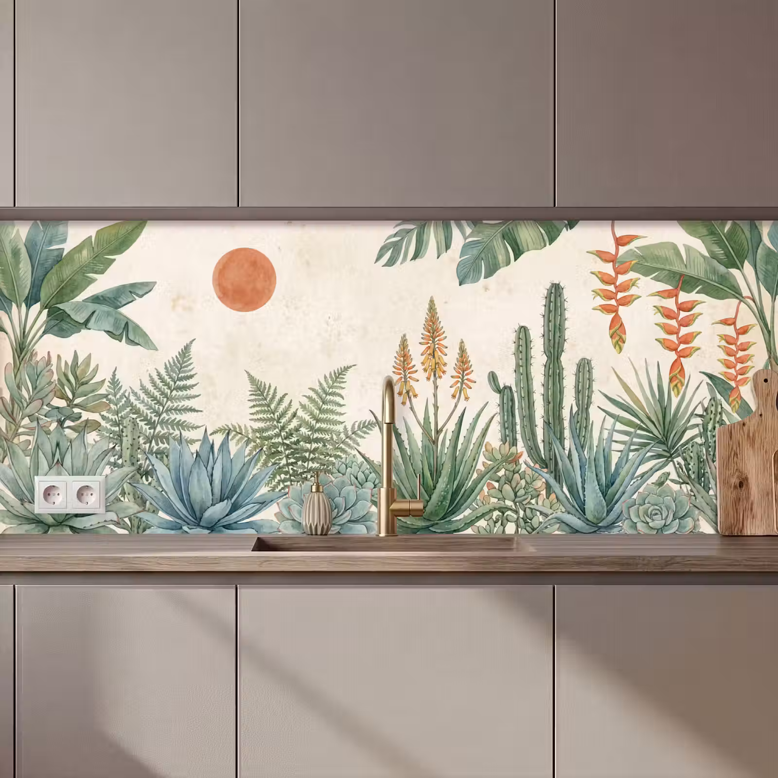 Kitchen splashback - Desert - Plants - Green — 1