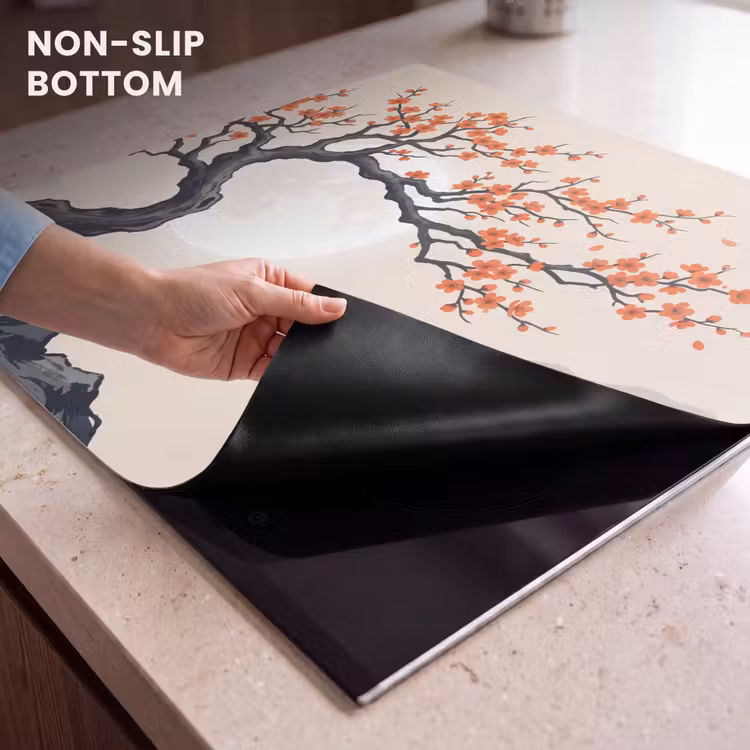 Induction hob cover - Asian - Blossom - Red — 5