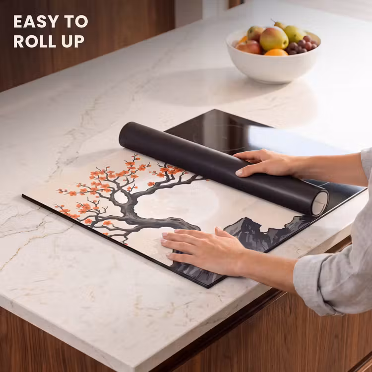 Induction hob cover - Asian - Blossom - Red — 6