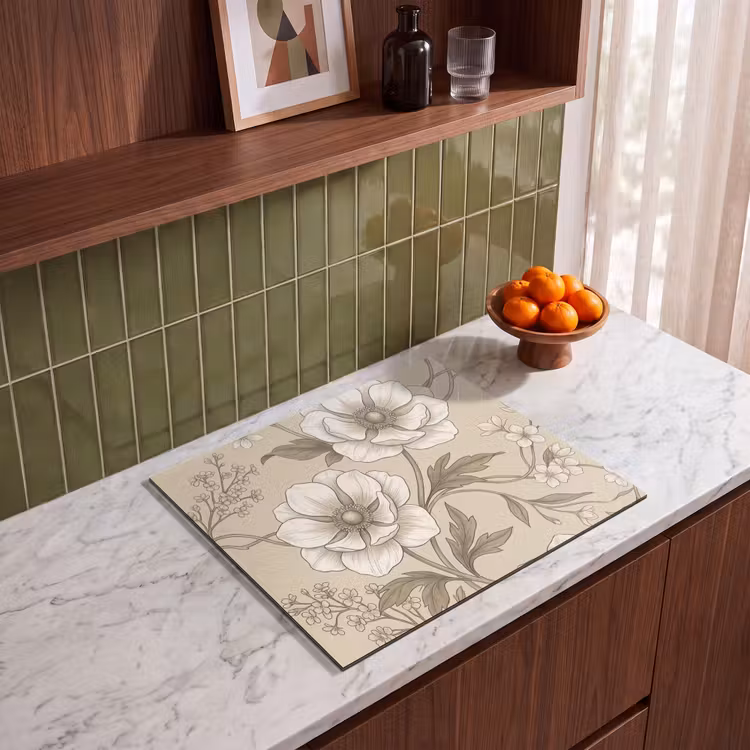 Induction hob cover - Flowers - Pattern - Beige — 4