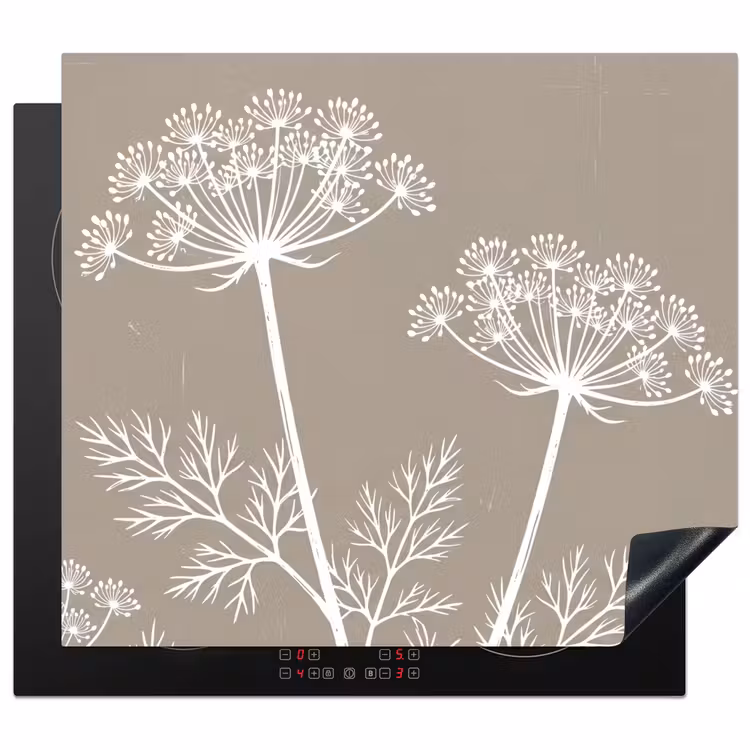 Induction hob cover - Graphic - Flutesweed - Taupe — 1