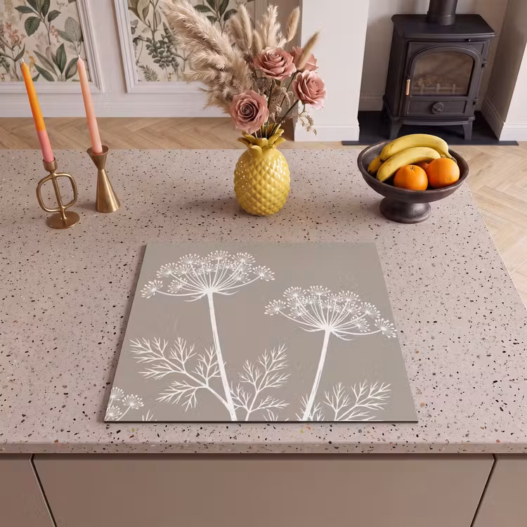 Induction hob cover - Graphic - Flutesweed - Taupe — 3