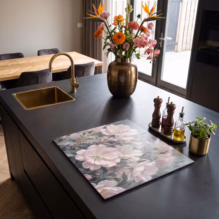 Induction hob cover - Roses - Illustration - Pink — 2