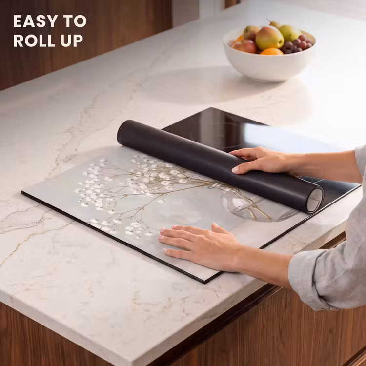 Induction hob cover - Vase - Gypsophila - White — 6
