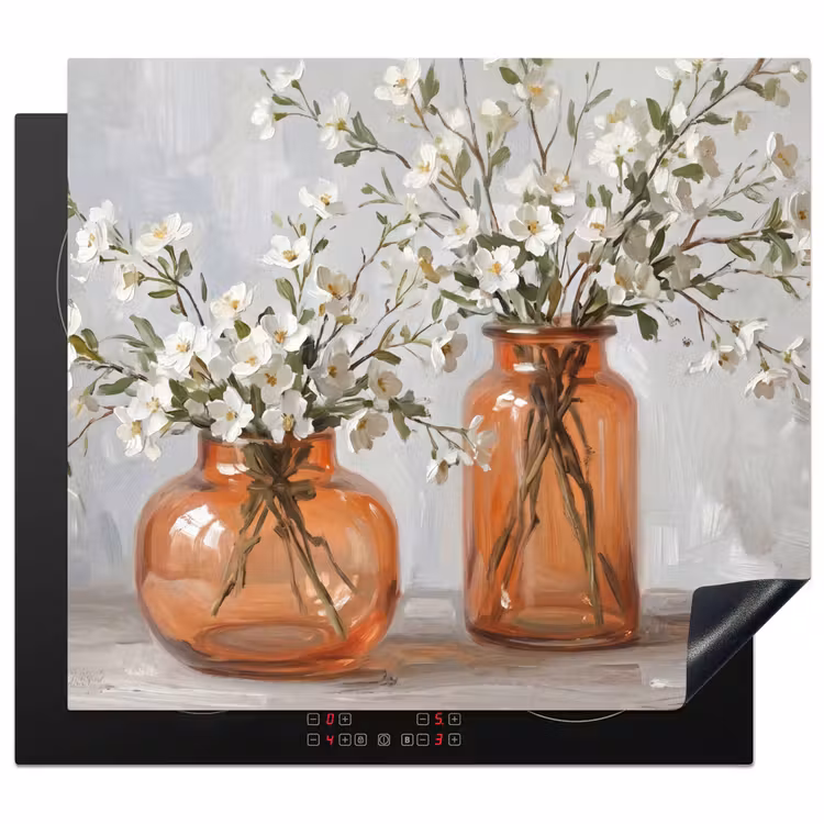 Induction hob cover - Vases - Flowers - Orange — 1