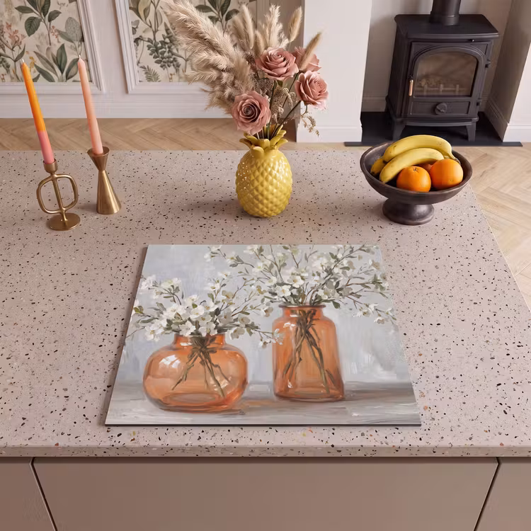 Induction hob cover - Vases - Flowers - Orange — 3