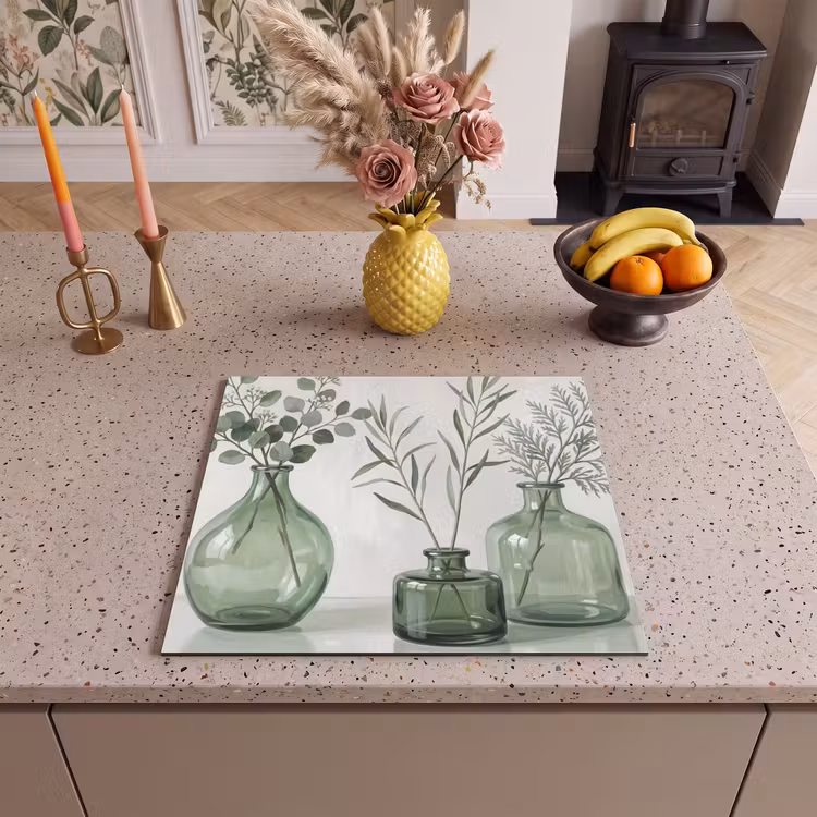 Induction hob cover - Vases - Leaves - Green — 3