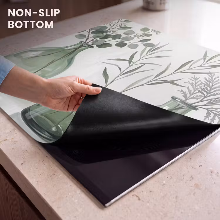 Induction hob cover - Vases - Leaves - Green — 5