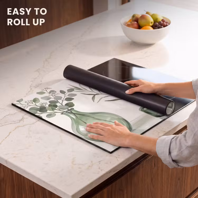 Induction hob cover - Vases - Leaves - Green — 6