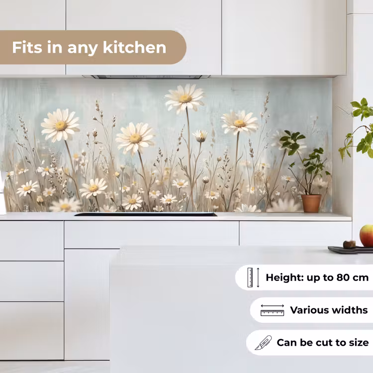 Kitchen splashback - Daisy - Illustration - White — 7