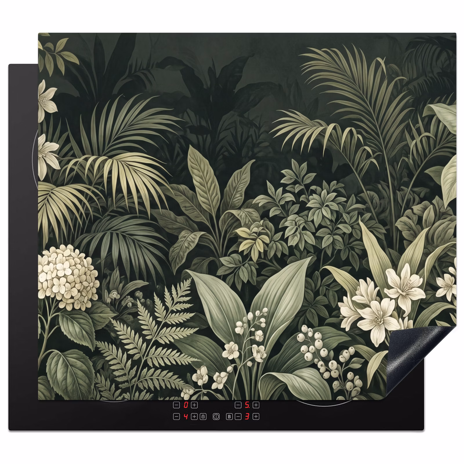 Induction hob cover - Jungle - Leaves - Botanical - Green — 1