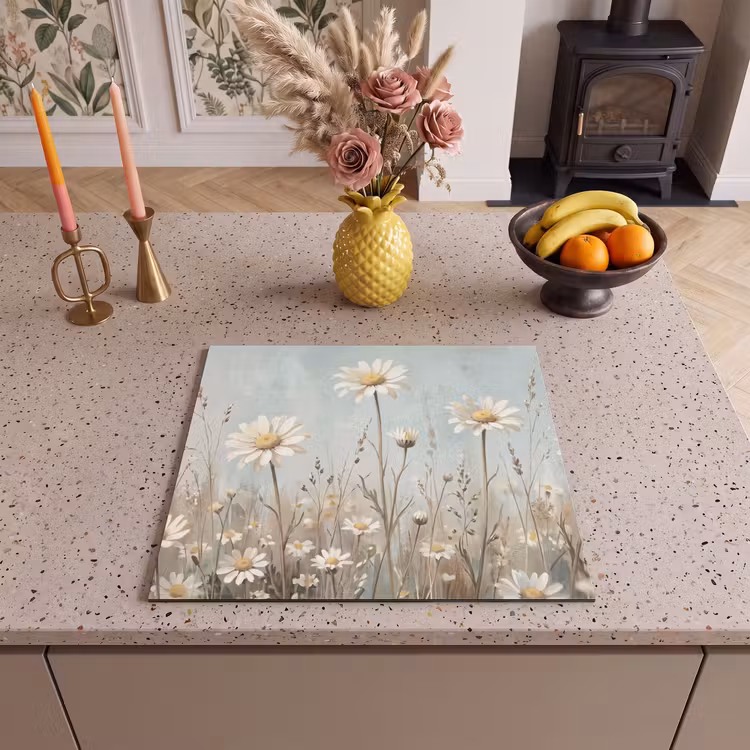 Induction hob cover - Daisy - Illustration - White — 3