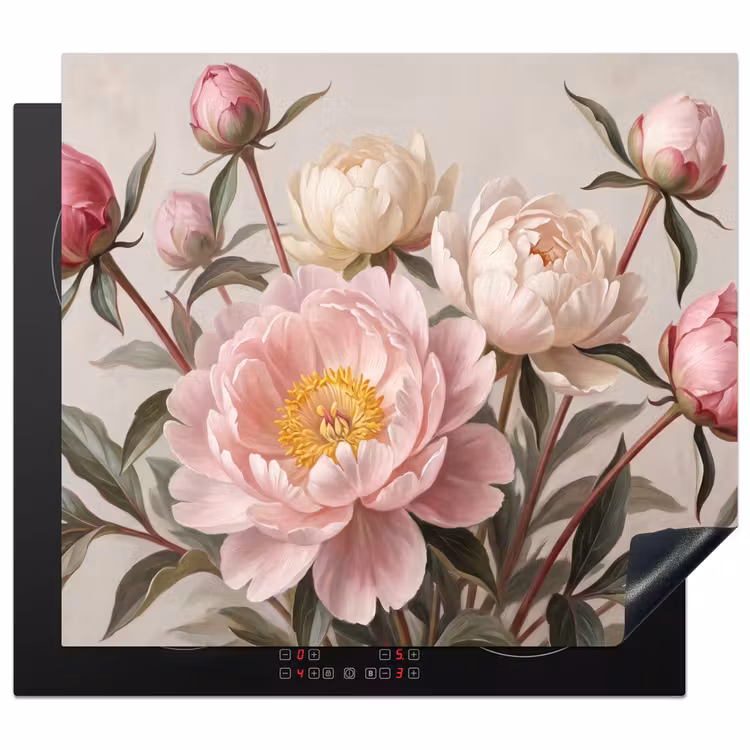 Induction hob cover - Peonies - Bouquet - Pink — 1