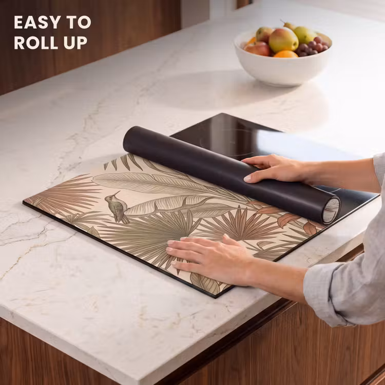 Induction hob cover - Tropical - Birds - Beige — 6
