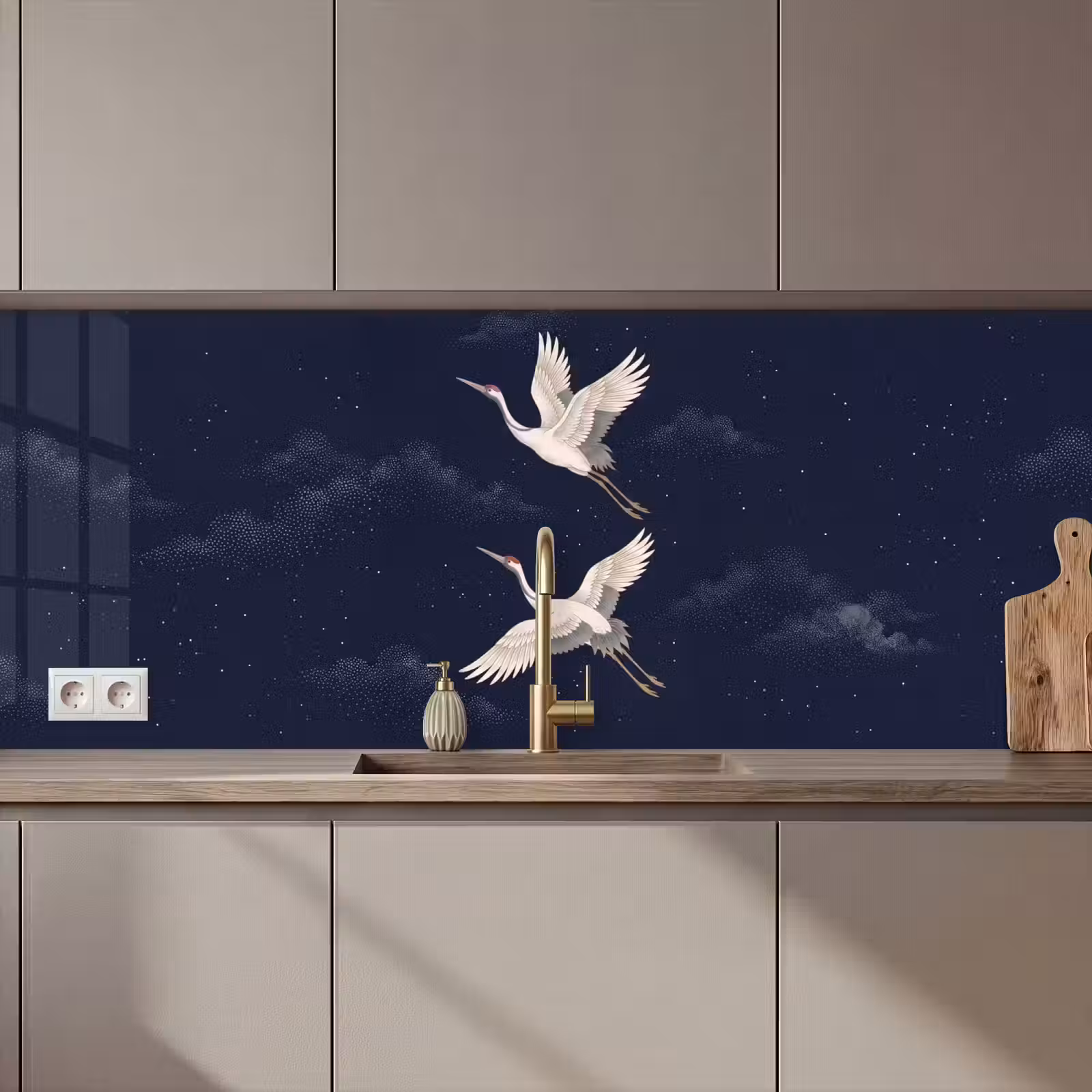 Kitchen splashback - Crane - Night Sky - Blue — 1