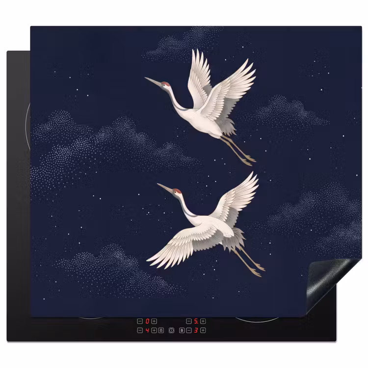 Induction hob cover - Crane - Night Sky - Blue — 1