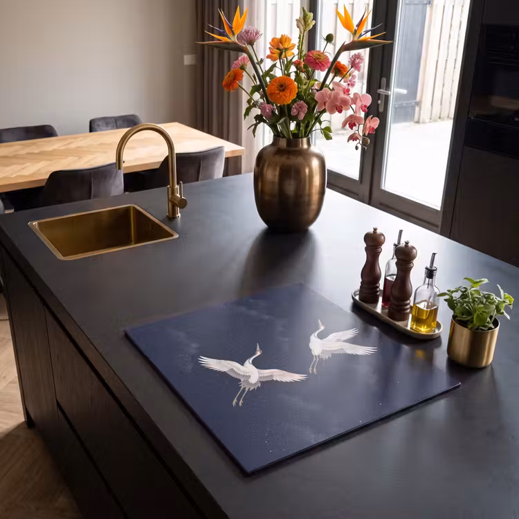 Induction hob cover - Crane - Night Sky - Blue — 2