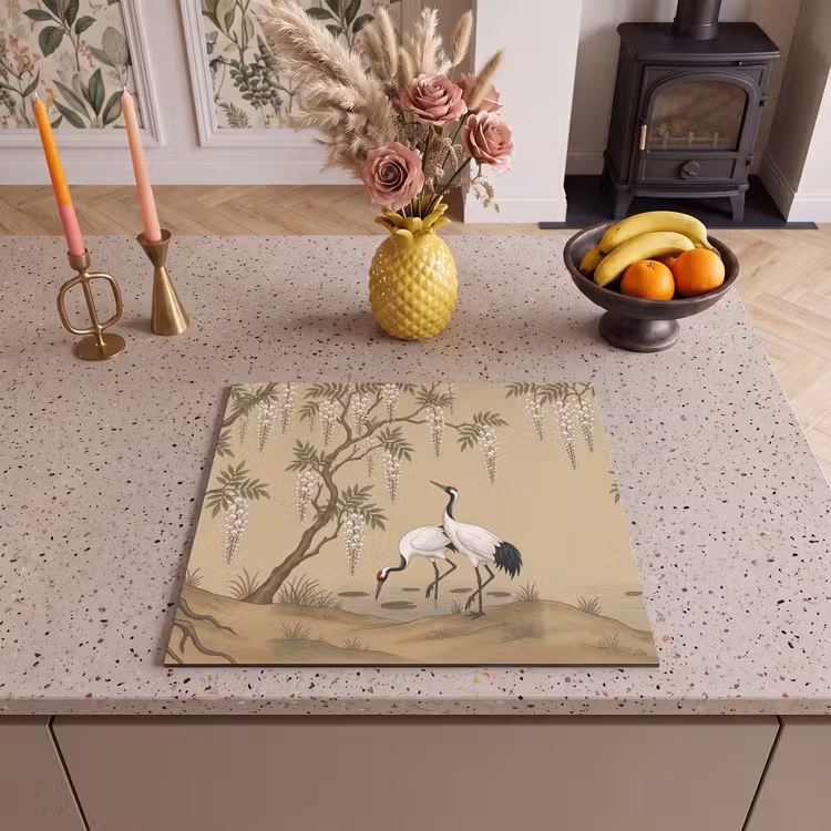 Induction hob cover - Crane - Water - Beige — 3