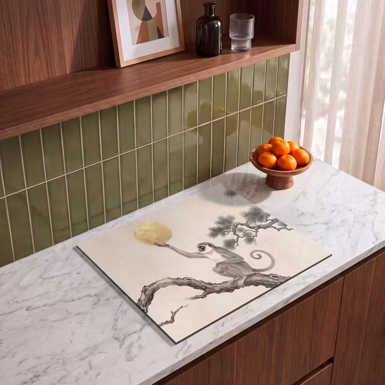 Induction hob cover - Monkey - Moon - Gold — 4