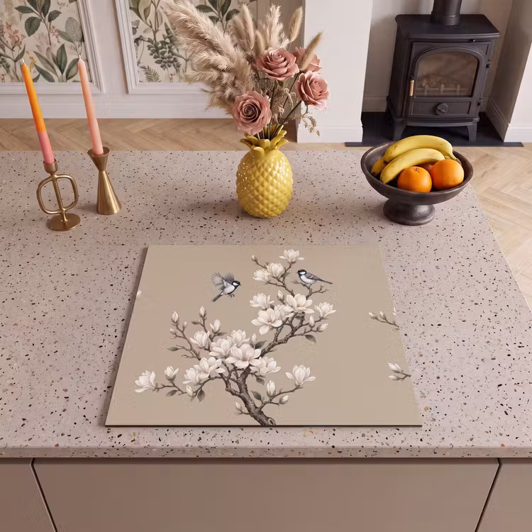 Induction hob cover - Oriental - Birds - Beige — 3