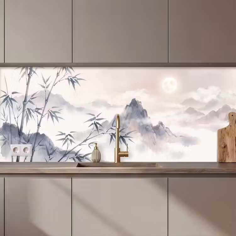 Kitchen splashback - Bamboo - Asia - Gray — 1